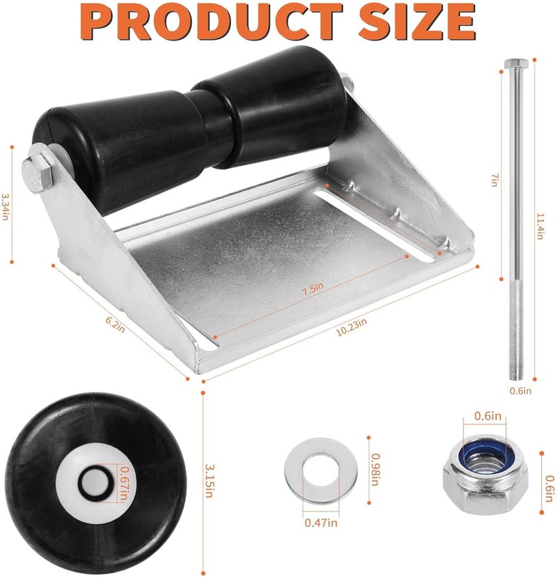 TPSHKE Keel Roller Assembly Kit for Boat Trailers with Roller and Bracket and Mounting Bolts, Silver, Galvanized Steel - Image 3